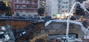 A big chasm opened in the street in Rome